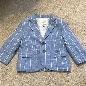 Janie and Jack baby/toddler Light Blue cotton and linen blend blazer nwt